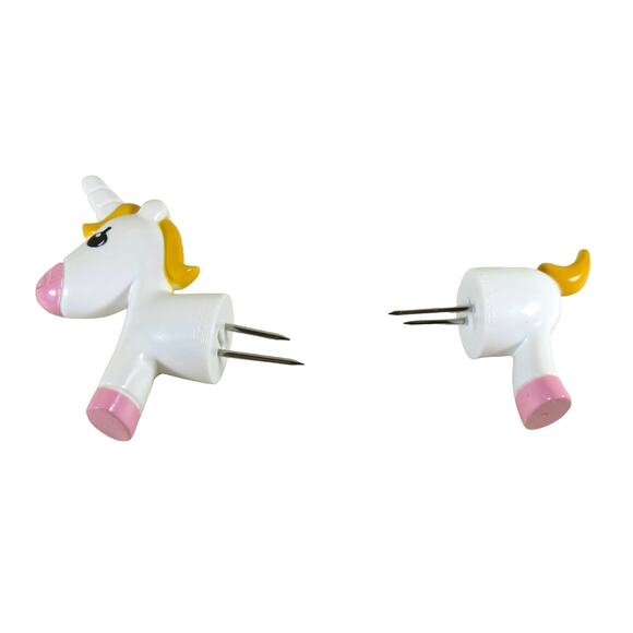 Unicorn Corn Cob Holders Set of 3- White Pink Yellow Kitchen Gadgets - Picture 8 of 11